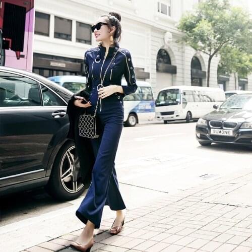 2020 Autumn New Women High Waist Sashes Slim Fit Jumpsuit Zipper Long Sleeve Wide Leg Pants Boot Cut Rompers Female Jumpsuits XL