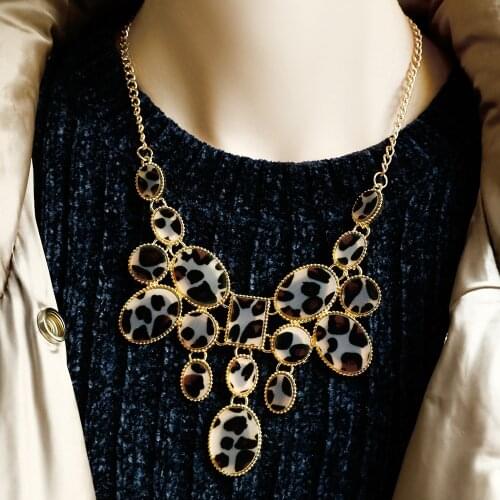 Hesiod Bohemia Leopard Print Choker Necklaces Woman Creative Statement Geometric Necklaces & Pendants Jewelry Accessories