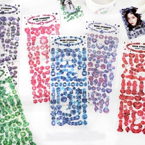 1 Sheet Blingbling Diamond Design Handbook Bullet Decoration DIY Kids Photo Frame Stickers