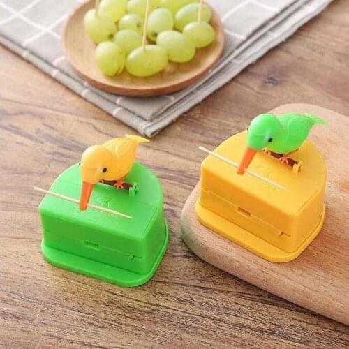 1pc Small Bird Toothpick Box Kitchen Automatic up Push-type Household Toothpick Holder Animal Restaurant Toothpick Holder