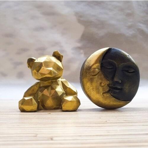 1Pcs Moon Sun Bee wax Candle Silicone Molds Love Face Soap Molds Handmade Ornaments Plaster Candle Mold for Candle Making