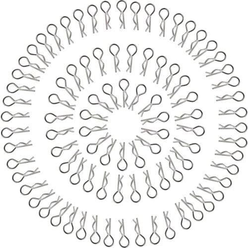 100pcs 1:10 Universal Scale Bend Body Clips Pins Sliver Black Buggy Shell RC Car Parts For Redcat HPI Himoto HSP Truck