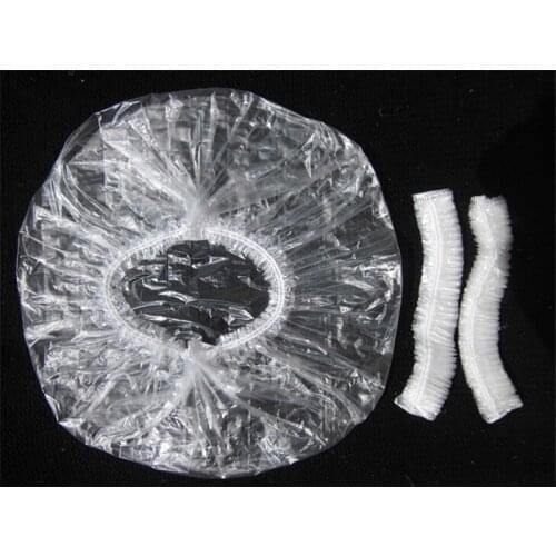100 PcsDisposable Clear Spa Hair Salon Home Shower Bathing Elastic Cap