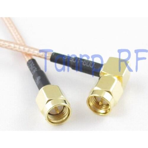 2PCS 20CM Pigtail coaxial jumper cable RG316 extension cable 8INCH SMA male to plug right angle RF adapter connector