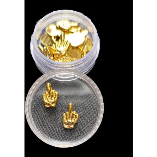 20 pcs Metal Nail Art Finger Stickers Charms Golden Nailart Accessories 3d Manicure Design New Bottle Japanese Nails Decors