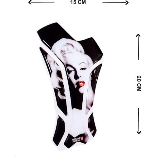 3D Marlyn Monroe Universal Tank Pad Motorcycle Gel Oil Gas Fuel Tank Pad Protector Sticker Decal Fit