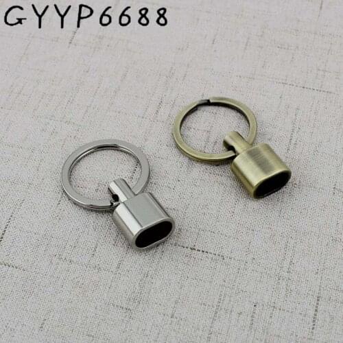 4pcs 30pcs Key o ring Key handmade leather luggage accessories Hanging keychain chain hook pendant Key Fob hardware