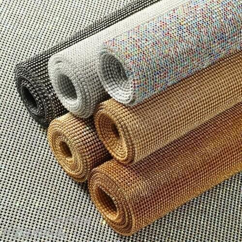 Aluminum Mesh Rhinestone Multi-Row Diamond Silver Gold Bottom 2Mm/3Mm/4Mm/6Mm Crystal Diy Shoes Bags Trims Car Accessories Decor