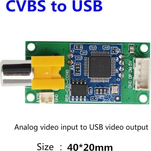 Analog AV Video Input to Digital USB Camera Adapter Board CVBS to UVC Free Drive