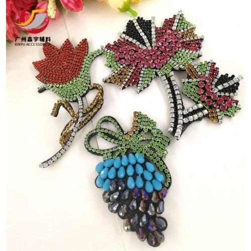 Handmade sequins beading Maple leaf/rose/grape patch lock applique by sew-on DIY