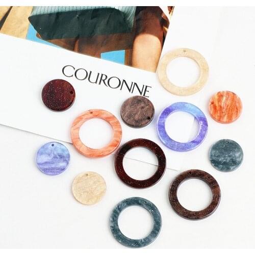 DIY ear jewelry accessories hollow ring round pearl earrings earrings pendant Venus temperament wafer material Pendant