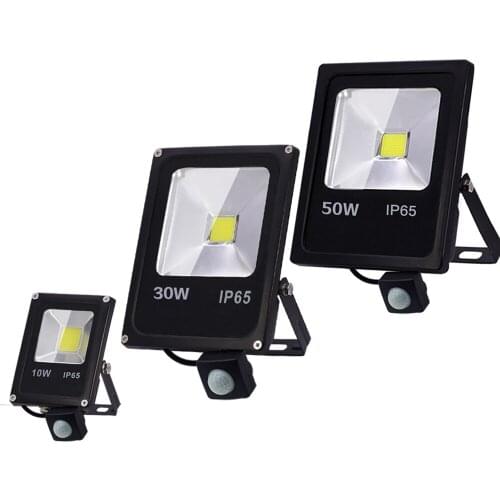 Motion Sensor Led Flood Light 220V 50W 30W 10W Outdoor LED Spotlight Floodlight Wall Lamp Reflector IP65 Waterproof Lighting