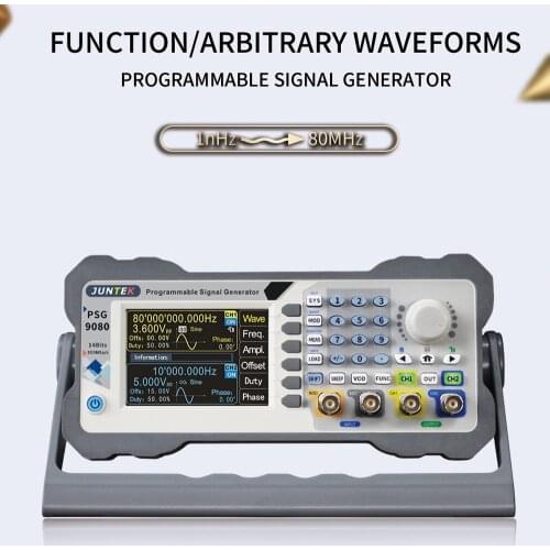 JUNTEK PSG9080 Dual Channel Programmable Function Arbitrary Wave Generator Synthesizer Signal Generator Signal Frequency Meter