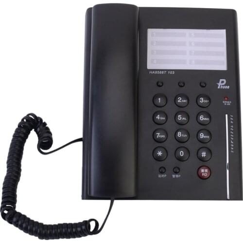 Hotel Corded Desktop Phone with Phone Book, Adjustable Ringtone, Pause, Redial, Wall Mountable Landline Fixed Telephone