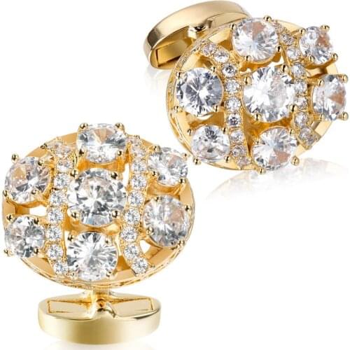 HAWSON New Arrival Luxury Cufflinks For Men And Women 4 Color Optional Crystal Fashion Jewellry High Quality With Box