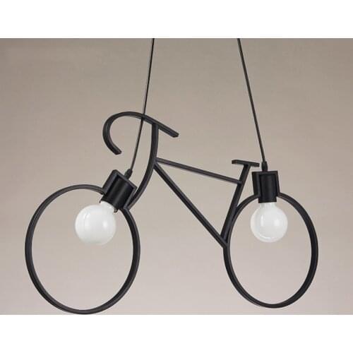 Iron Bicycle personality Creative Pendant Lamp Vintage Chandelier E27 110V- 240V LED Edison Lamp Holder House/Dining Hall Light