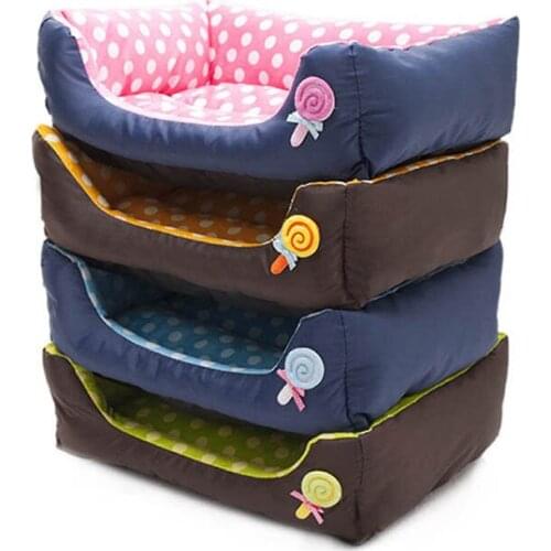 Pet Dog Bed Pet Nest Warming Dog House Dog Fall and Winter Soft Warm Nest Kennel For Cat Puppy Lollipop Printed House Sofa