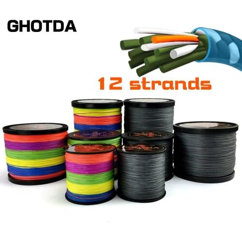 GHOTDA Pesca 12 Strands Carp Braided Fishing Line Peche Pe Accessories Everything For Fly Cord Monofilament 1000M 500M 300M 100M