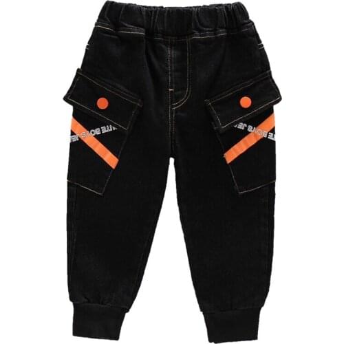 Hot new Spring kids jeans pants boy girls cotton Leisure pants tracksuits baby clothes toddler children clothing high quality