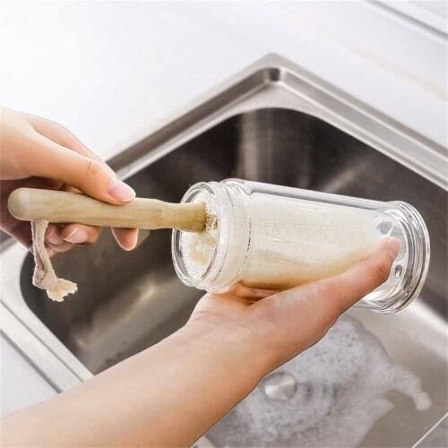 Loofah Cup Brush Dishwashing Brush Scrubber For Dish Bowl Pot Wineglass Bottle Coffe Tea Glass Cup Kitchen Cleaning Tool