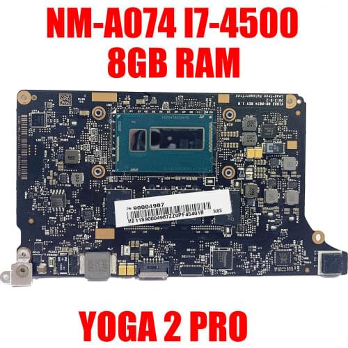 Yoga 2 pro Motherboard for Lenovo Yoga 2 Pro Laptop Motherboard 5B20G38213 VIUU3 NM-A074 I7-4500/i7-4510U CPU 8GB RAM Main Board