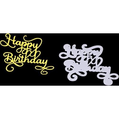 Happy birthday Metal Cutting Dies DIY Scrapbooking Paper Stamping Die Decor