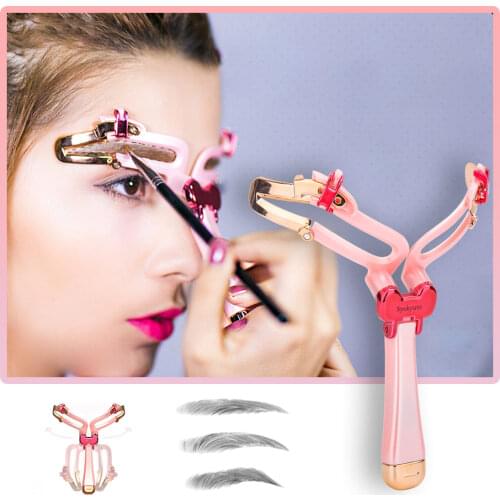 Reusable Mold Hand-held Adjustable Eyebrow Shapes Stencil 3 Colors DIY Eyebrow Shapes Template For Beginners in Makeup