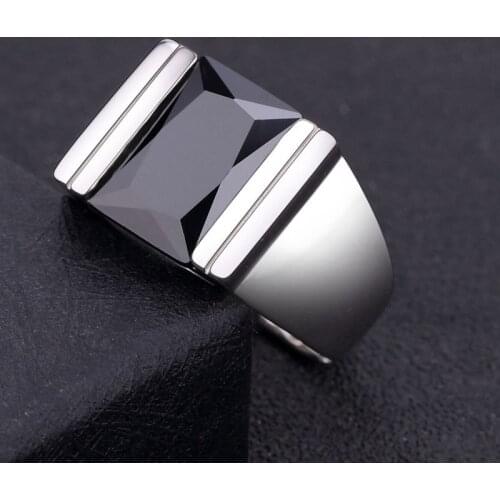 100% real 925 Silver Natural Obsidian Ring for Men S925 pure silver Adjustable size fashion man silver ring