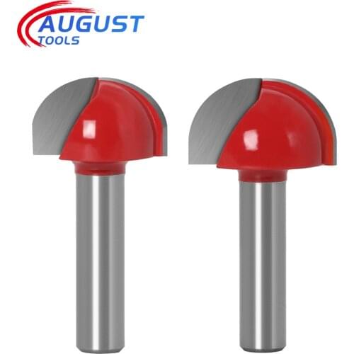 AUGT 6/8mm Shank Round Nose Router Bits Set Wood Cutter CNC Carbide Cove Core Box Bit Woodworking Milling Tools 16mm 32mm