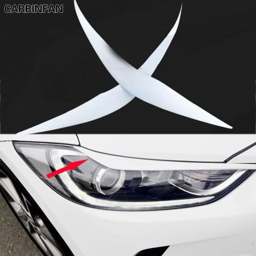 Car Front Headlight lamp Eyeline Trim Cover Headlight protector Sticker Car Styling for Hyundai Elantra AD 2016 2017 2018 C1749