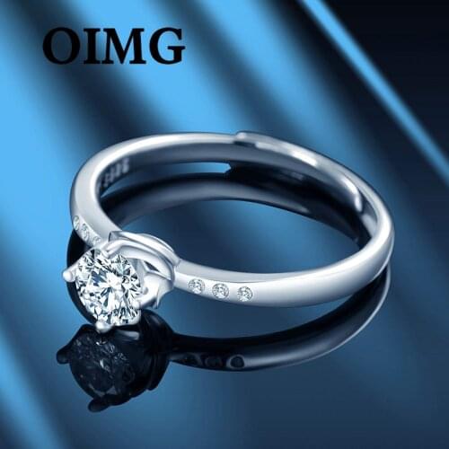 OIMG 2021 New Korean Female Moissanite Open Ring Fashion Simple Trend BB-01
