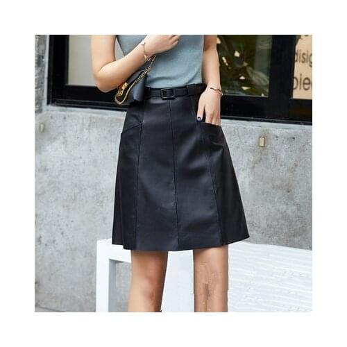 Top brand Fashion 2020 New Real Sheep Leather Skirt O2 high quality
