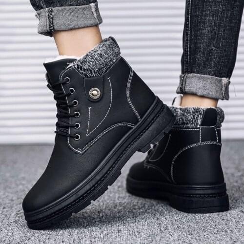 Zapatos Casuales Para Hombre Men Vintage Boots Casual Shoes For Mens Winter Black Fashion 2020 Solid White Knitting Causal