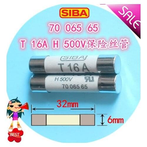 FUSE 6*32 MM 16A AC/DC 500V Ceramic fuse Glass 20 pcs/lot SIBA DMI-Fuses Sicherungseinsatze 7006565 ,new and original