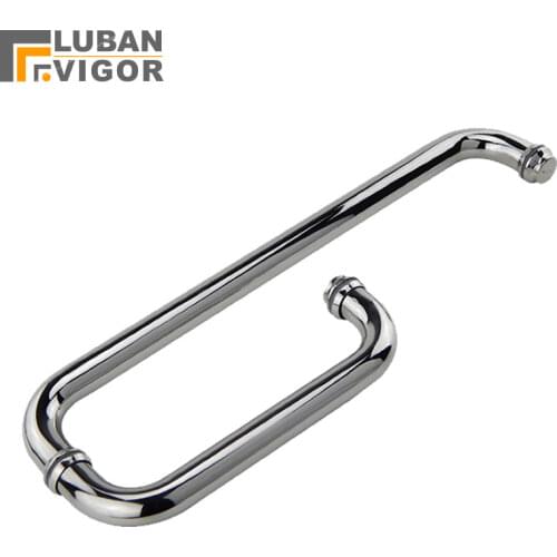 Stainless steel shower handle, bathroom glass doors L-shaped handle,Mirror processing, high-end atmosphere