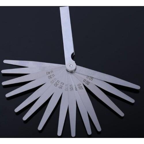 Stainless Steel Feeler Gauge 100mm Length Metric Feeler 14 Blade Gap Filling 0.05-1.00mm Thickness Measurement Layout Tool