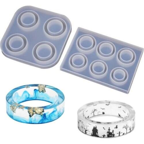 4/6 Grid DIY Handmade Rings Shape Silicone Epoxy Mold UV Resin Moulds Pendant Tools Jewelry Making Crystal Molds