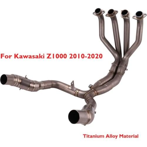 Titanium Alloy Motorcycle Slip on Exhaust System Connector Link Pipe Header Link Tube Pipe for Kawasaki Z1000 2010-2020
