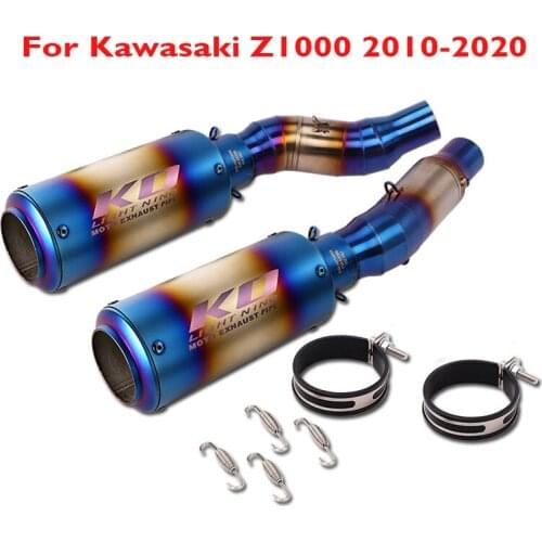 Slip on Z1000 Motorcycle Exhaust System Muffler Escape Tips Silencer Middle Mid Link Tube for Kawasaki Z1000 2010-2020