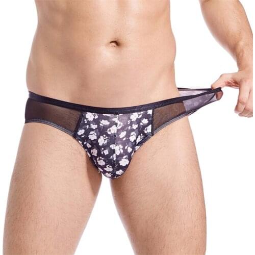 Sexy Lace Men Underwear Mens Boxers Male Floral Print Men Briefs Lace Male Underwear Briefs Lace Sexy Men Lingerie Underpants