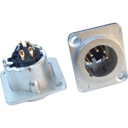 High quailty 200pcs / lot NC5MD-LX 5 Pole XLR Connector Fitting Male with 5pin gold