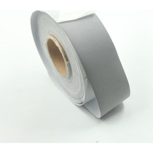 Bright silver elastic edging strip Single jersey reflective tape Seam side and edging elastic silver gray reflective strip