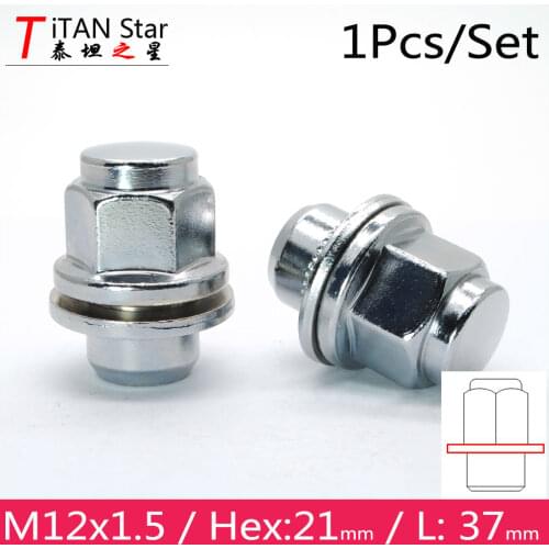 1Pcs M12x1.5 1.5 wheel nuts with washer Fit For toyota Lexus series rav4 tyre nut Corolla Crown Pardo Reiz Hyundai