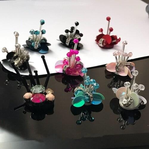 10pcs Rhinestones bead brooch patches applique sew on beading applique clothes shoes bags decoration patch Wholesale price