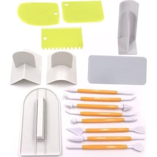 Facemile 16PCS Fondant Smoother Tool Cake Decoration Kit With Sculpting Modeling Tool Plunger Cutters Baking Pastry Tools