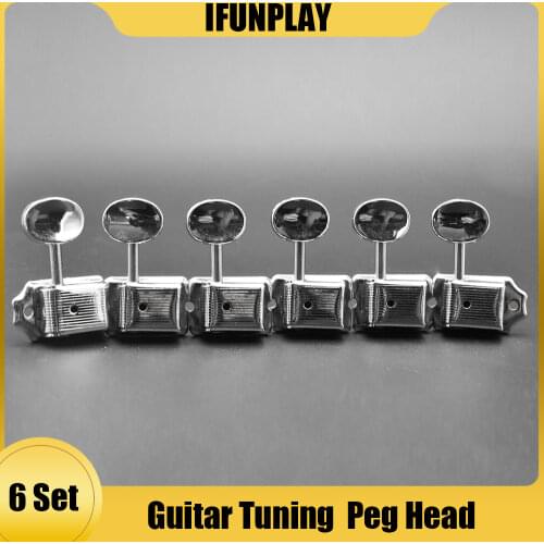 6set 6 In-Line Semi-Closed Guitar Locking Tuners Tuning Pegs Machines Heads Set for ST TL Electric Guitar 3R3L 6R