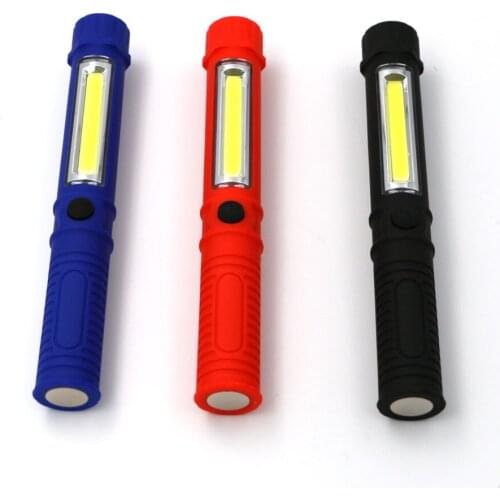 COB LED Mini Penlight Multifunction Maintenance Light Cob Handle Work Inspection Light Magnetic Pocket Light Work Hand Torch AAA