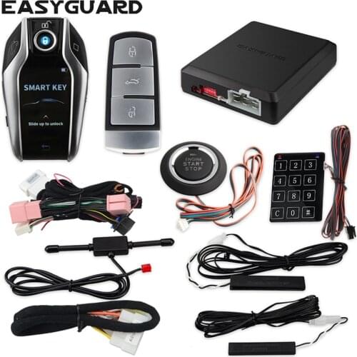 EASYGUARD Plug & Play CAN BUS fit for VW Lavida 2010 to2019 remote starter push button stop touch entry liquid crystal LCD key
