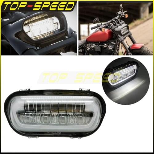 For Harley Softail Fat Bob 2018 2019 2020 Motorcycle 24V 6000K LED Headlamp High/Low Beam DRL White