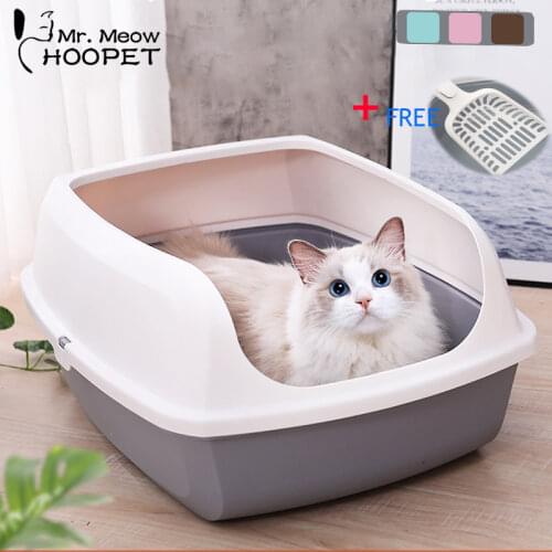 Hoopet Pet Toilet Bedpan Anti Splash Cats Litter Box Cat Dog Tray with Scoop Clean Toilette Home Plastic Sand Box Supplies